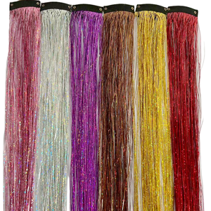 Extension per <span class=keywords><strong>Capelli</strong></span> Fai-da-Te da 20 Pollici, Clip per <span class=keywords><strong>Capelli</strong></span> Luccicanti Arcobaleno, Extension Colorate Blu Viola <span class=keywords><strong>Rosa</strong></span> con Glitter per Ragazze e Bambini - Product Image 3