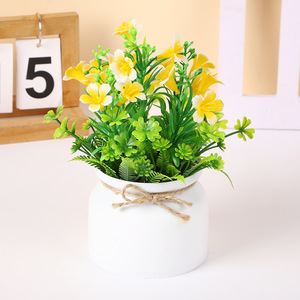 <span class=keywords><strong>Pot</strong></span> <span class=keywords><strong>en</strong></span> corde de jute avec plante artificielle <span class=keywords><strong>en</strong></span> forme de trompette, bonsaï, objet décoratif de bureau, ornement de fleur <span class=keywords><strong>en</strong></span> plastique - Product Image 4
