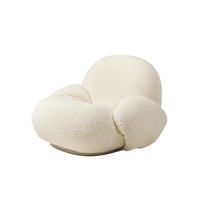 Fauteuil d'appoint de luxe en velours crème nordique, fauteuil lounge doux effet nuage, blanc, mobilier moderne pour salon