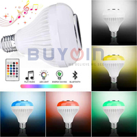 Ampoule LED intelligente sans fil, modèle E27, 3, 5, 12W, wi-fi, lampe RGB, couleur changeante, musique, haut-parleur, avec télécommande IR, lumières led