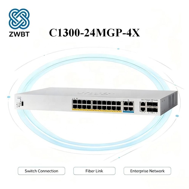Cisco Switch C1300-24MGP-4X Catalyst 1300 Series Mixed Speed PoE+ Layer 3 Managed Switch 16x1G + 8x2.5G PoE Ports