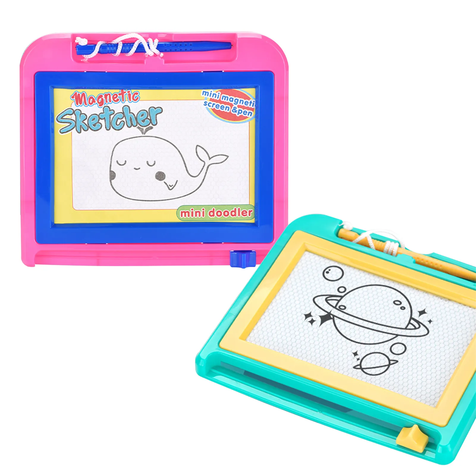 Tablet menggambar magnetik Mini, Tablet menggambar sketsa Doodle dapat dihapus dan bantalan tulis untuk anak-anak