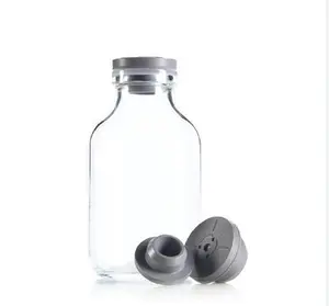 Neues Design 26 mm 28 mm 323 mm Glas-Infusionsflasche Gummi-Klopfen mit Alumin-Kunststoff-Klopfen zum Abklappen