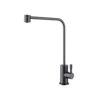 Robinet de cuisine moderne et minimaliste en cuivre Kaiping Youjia, monocommande, pour eau potable directe, avec tuyau à sept segments, gris anthracite pur