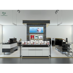 Lüks Alışveriş Merkezleri İçin LED Işıklı, Çevre Dostu Tasarımlı, Süslü Ahşap Kozmetik Kiosk Teşhir Standı - Product Image 5