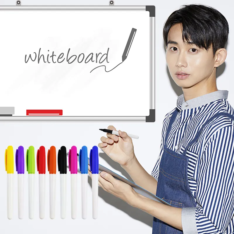 KHY Board White Blackboard And With Clip Holder Mini Keychain Eraser Dry Erase Magnetic Erasable Whiteboard Marker Pen