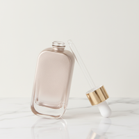 Crème de soin de la peau Mascara nettoyant pour le visage masques pour le visage bouteille en verre de sérum carré capacité 30ml/50ml pulvérisateur à pompe sérigraphié