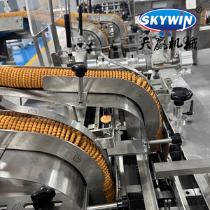 เครื่องทำบิสกิตแซนวิชเนยสองรสอัตโนมัติ Skywin เครื่องทำบิสกิตขนาดเล็ก เครื่องบรรจุแบบไหล<span class=keywords><strong>สาย</strong></span>พาน <span class=keywords><strong>สาย</strong></span>การผลิต - Product Image 6