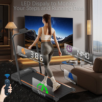 Tapis de course électrique pliable et portable avec écran LED, en acier, programme d'exercice, vitesse réglable de 1 à 8 km/h, manuel
