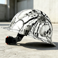 Casque de sécurité de chantier personnalisé OEM avec graphisme, suspension 6 points, réglable 53-63 cm, bandeau anti-transpiration détachable