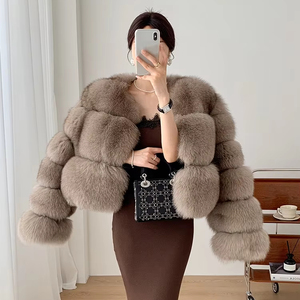 Jaqueta de Pele de Raposa Branca Natural Clássica em Alta Venda Moda Feminina Casaco de Pele <span class=keywords><strong>Real</strong></span> Plus Size Inverno Quente Casaco de Pele Genuína - Product Image 6