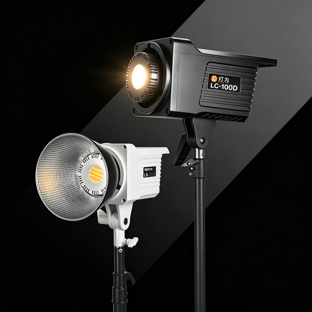 DENGWEI 100W Professional ABS COB LED Studio Light Continuous Photographic Lighting Bowens Mount for HD Live-Streaming Video