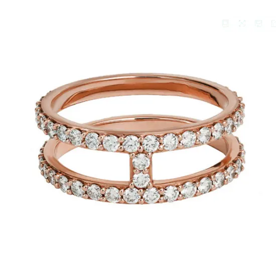 Anéis de luxo com pedra dupla, anel feminino de ouro da moda, joias de luxo de alta qualidade, 925 de prata esterlina para mulheres, joalheria