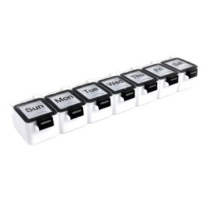 Boîte de rangement pour pilules étanche avec fermeture de sécurité, 7 compartiments, en plastique PP, organiseur de médicaments <span class=keywords><strong>hebdomadaire</strong></span> - Product Image 4