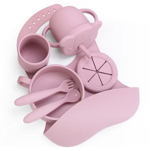 Oem Odm Bpa Gratis Milieuvriendelijk Frans Land Siliconen Babyvoedingsset 6 Stuks Peuter Zuigplaat Slabbetje Lepel Vork Servies - Product Image 3