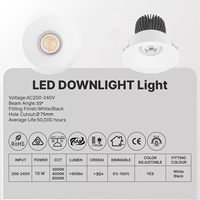 Spot encastré pour hôtel, anti-éblouissement, 10 W, encastré, en aluminium moulé sous pression, projecteur COB, angle réglable, éclairage encastré pour la maison