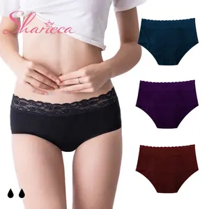 Wholesale Absorbent 4 Layers Plus Size Menstrual Panty Leakproof Calcinha Menstrual Customize Logo Women Period Underwear