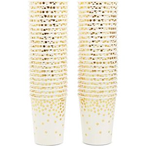 Fournitures de fête : 50 gobelets en aluminium de 9 oz – Aluminium doré à confettis - Product Image 3