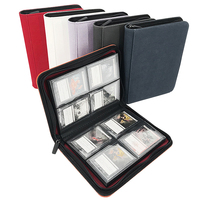 Classeur de cartes à collectionner 360 pochettes A4 en cuir PU avec fermeture éclair, pour jeux de société et cartes à échanger, 4 pochettes par page