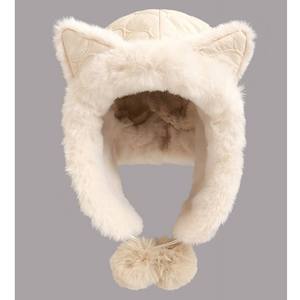 Bereit zu versenden Frauen Winter Kunst pelz Outdoor Trapper Trooper Cap russische Pelz Trapper Hüte Katzen ohr Hut - Product Image 4