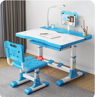 Ensemble de table d'étude moderne en plastique réglable en hauteur pour les enfants d'âge scolaire, avec des dispositifs de sécurité, design multifonctionnel pour une utilisation dans le salon