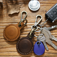 Étui de protection rétro en cuir véritable pour Apple AirTags porte-clés localisateur sac de couverture mode pendentif pour animaux de compagnie accessoires