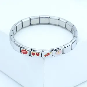 Hapiship Mới Ban Đầu Daisy Thời Trang Lãng Mạn Hoa Trái Tim 9Mm Vòng Đeo Tay Thép Không Gỉ Bán Buôn Ý Quyến Rũ Dj483 - Product Image 4