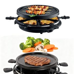 Plaque de fer amovible multifonctionnelle pour la maison Grill d'intérieur rond Fromage Barbecue électrique Grill <span class=keywords><strong>Raclette</strong></span> Grill pour 6 personnes - Product Image 3