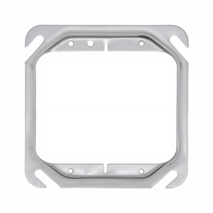 Couvercle d'anneau <span class=keywords><strong>de</strong></span> boue en acier dessiné 4x4 2 dispositifs pour boîte <span class=keywords><strong>de</strong></span> jonction carrée <span class=keywords><strong>Plaque</strong></span> <span class=keywords><strong>de</strong></span> couverture <span class=keywords><strong>de</strong></span> boîte électrique surélevée <span class=keywords><strong>de</strong></span> 1/4 pouces à 2 groupes - Product Image 1