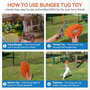 Mainan Tarik Tali Interaktif AFP untuk Hewan Peliharaan, Mainan Gantung Luar Ruangan, Mainan Tarik Tali Bungee untuk Anjing, Mainan Kunyah Tali Anjing dari Bahan Plush Lembut untuk Anjing Kecil & Sedang - Product Image 5