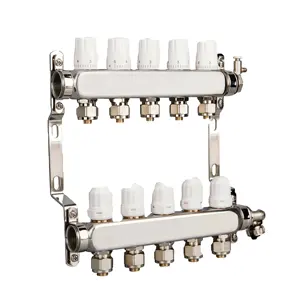 HVAC PEX Stainless Steel Radiant Manifold Water Mixing Control Center For Floor Heating Heat System