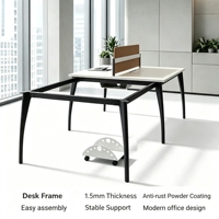 Pieds de table en acier thermolaqué noir, cadre de bureau personnalisé pour poste de travail, fabricant de quincaillerie de mobilier
