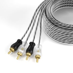 Câble audio RCA pour amplificateur de voiture, paire torsadée, gaine en PVC transparent, tête moulée par injection mono. - Product Image 2