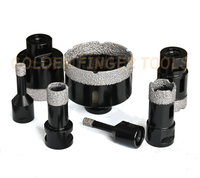 Jeu de 5 forets diamantés brasés sous vide avec boîte en aluminium pour le perçage à sec de carreaux de pierre et de céramique