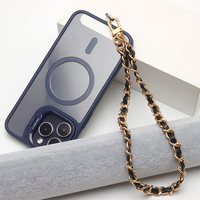 Mode Design Cross Body Lederen Mix Metalen Kettingband Voor Telefoon En Portefeuilles