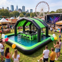 Bar flottant gonflable commercial en gros pour piscine, avec toit, en PVC étanche, pour fêtes en extérieur et événements, modèle GOLDEN ART Y-169