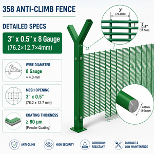 Valla de Seguridad Reforzada 358 Antiescalada, Malla de Alta Seguridad para Viñedos y Cultivos de Alto Valor, Muro Perimetral Agrícola - Product Image 3