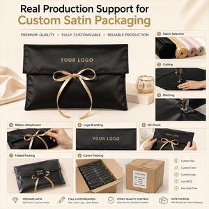 Pochette anti-poussière en satin réutilisable, durable, à texture lisse, avec nœud élégant pour la présentation de lingerie de luxe - Product Image 6