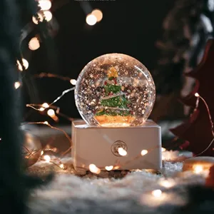 Conjunto de regalo de árbol de Navidad Bola de música bola de cristal de Navidad de lujo