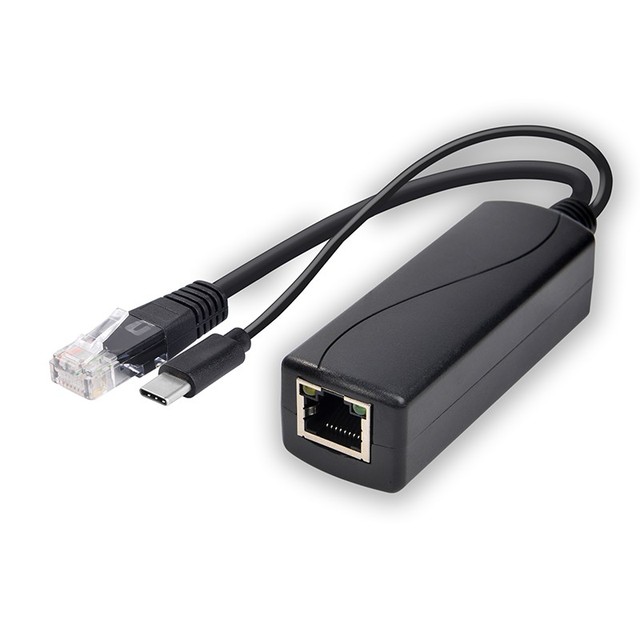 DC Micro Type-C 48V to 5V Lan RJ45 1500V High Voltage 5V 3A Gigabit USB Gigabit 5V 1000M PoE Splitter