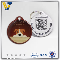 Personalisiertes Metall-ID-Gerät mit QR-Code und Eigenem Logo für Hunde und Katzen