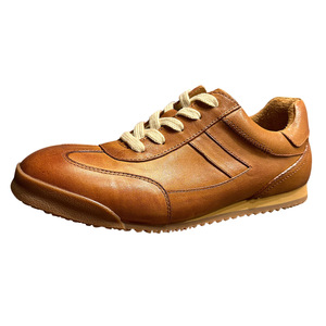 Chaussures bateau décontractées en cuir marron pour hommes, à talon bas, à lacets avant, couleur unie, légères - Product Image 5