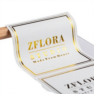 Etiqueta Autoadhesiva Impermeable con Estampado en Caliente de Lámina Dorada Personalizada, Etiqueta en Relieve de Lámina Plateada para Embalaje de Botellas de Regalo Cosméticas - Product Image 1