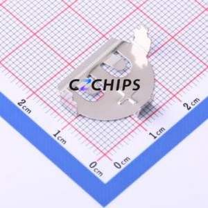 MY-2050-01 Button & Strip Battery Connector Through hole Component (THT) Connector Battery Clip CR2050 Phosphor Bronze Nickel - Product Image 2