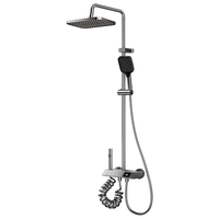 Ensemble de douche LED en ABS avec pommeau de pluie et douchette à main pour salle de bain et maison