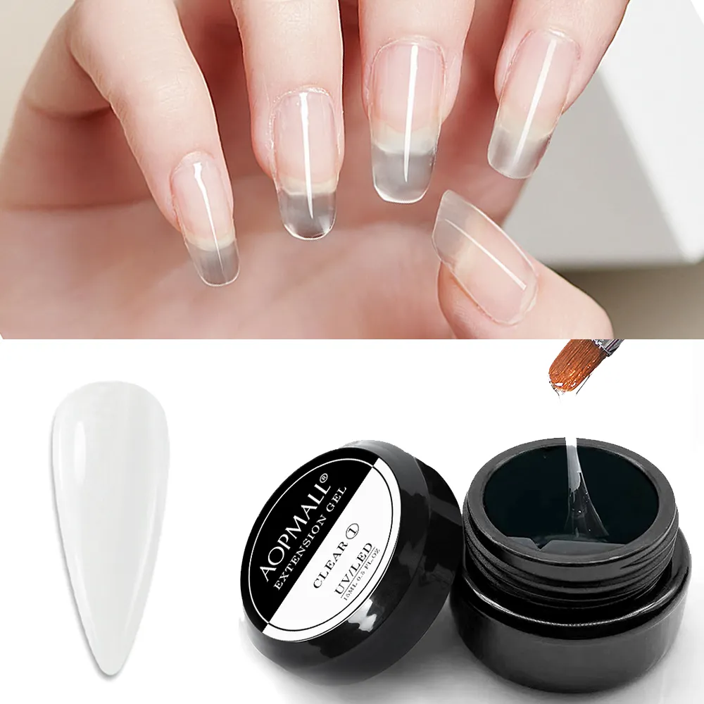 AOPMALL Long Lasting UV Poly Builder Nail Gel Salon Product Clear Nail Builder Extension Hard Gel