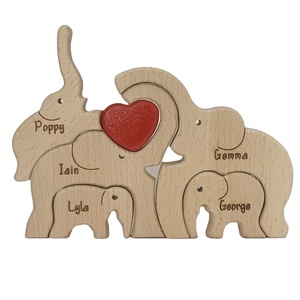 <span class=keywords><strong>Famille</strong></span> d'éléphants en bois de haute qualité - Product Image 1
