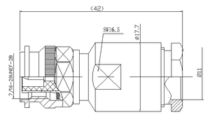 Connettori in Rame del Produttore TNC-J7, Spina Maschio TNC Placcata Argento Tipo a Morsetto per Cavo Coassiale LMR400/7DFB/RG213/RG214/RG8/8DFB - Product Image 2