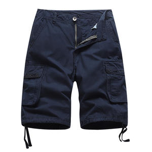 Short cargo vierge avec poche latérale coupe ajustée été classique fermeture éclair multi-poches bermudas pour hommes vente en gros - Product Image 5