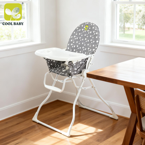 Chaise haute pour bébé H003F Cool Baby <span class=keywords><strong>avec</strong></span> plateau à 3 positions, harnais de sécurité et design pliable compact - Product Image 2